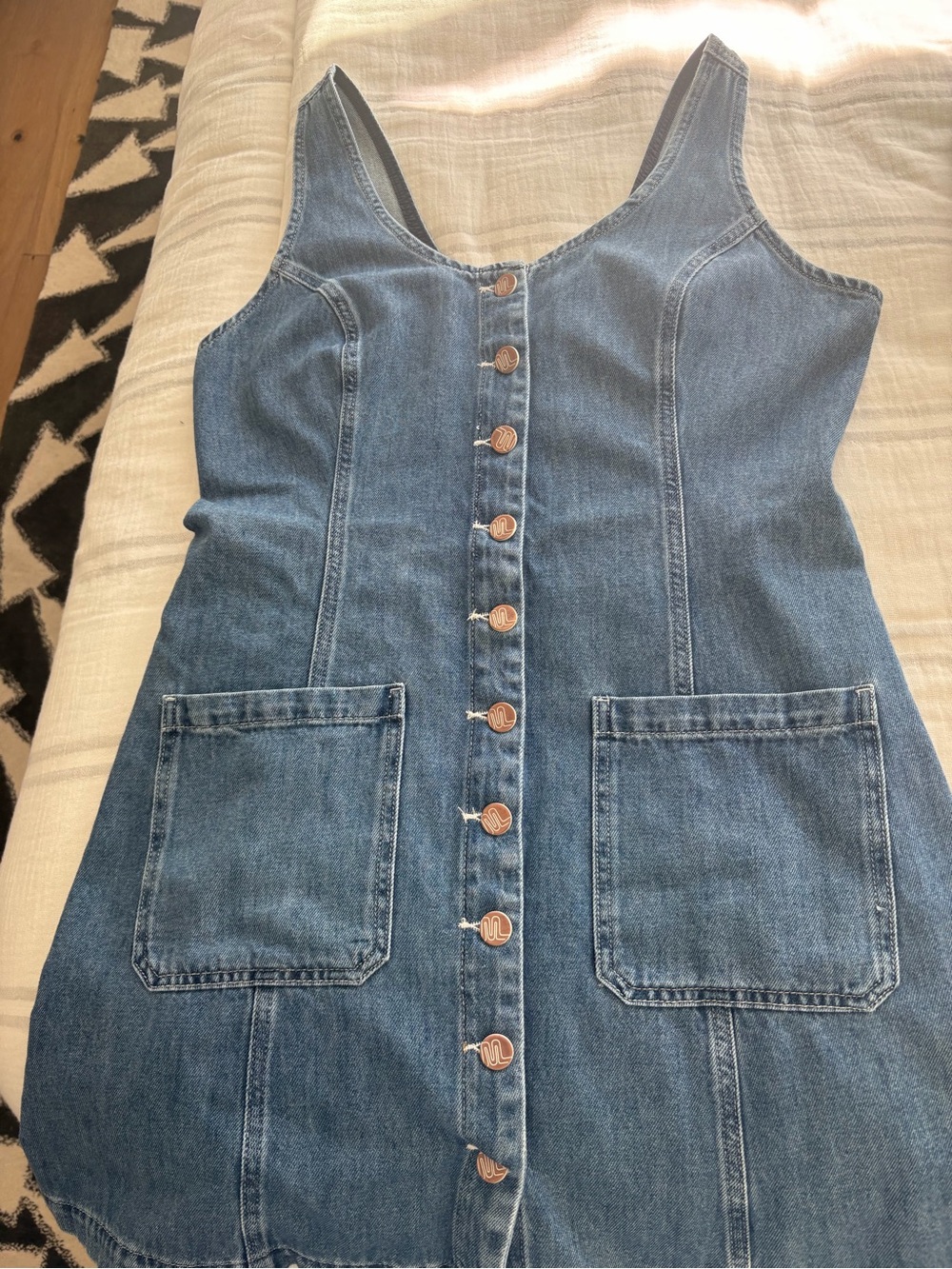 Marine Layer Blue Denim Button-Front Mini Dress - Picture 2 of 11